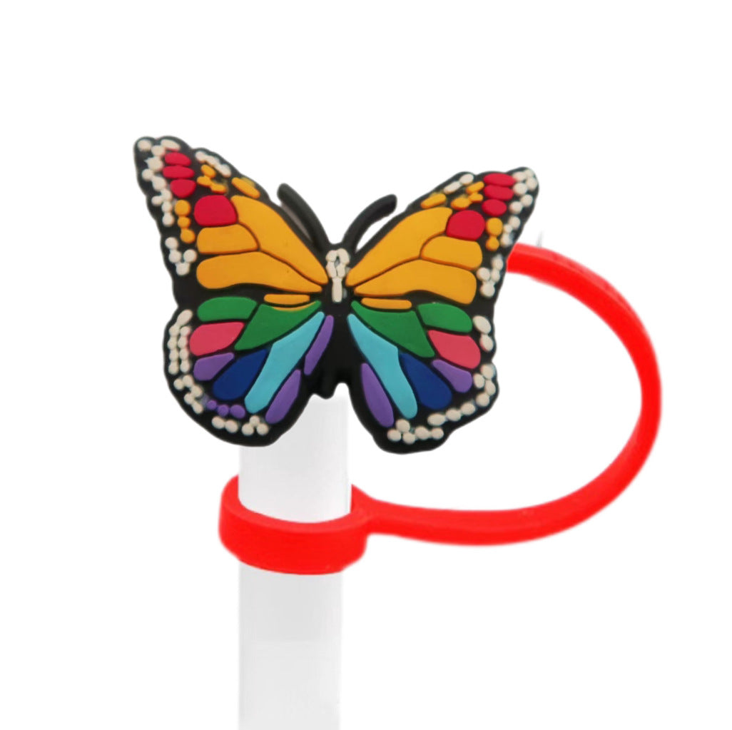 Wholesale 10pcs Butterfly Straw Cover Cute Cartoon Straw Cap Dust Plug